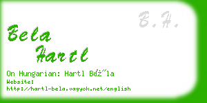 bela hartl business card